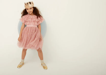 Dress Vintage Pink and Gold Glitter Star 6-8