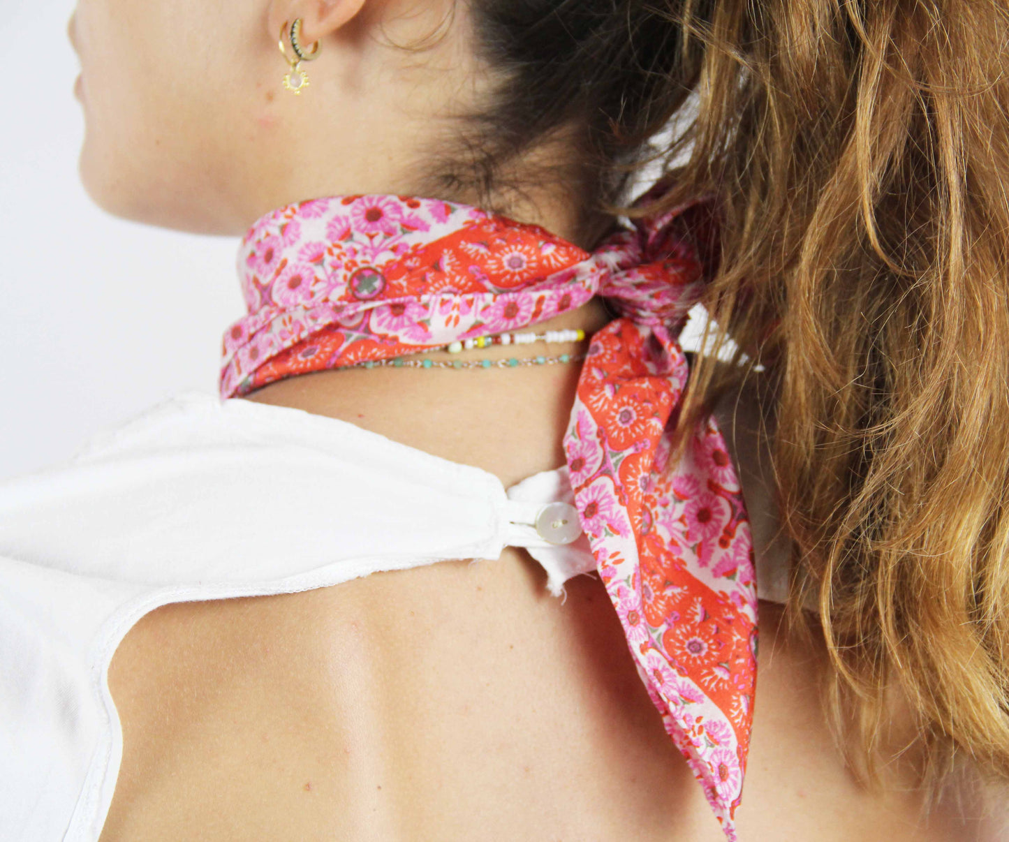 Silk Square Scarf 50 x 50 cm Agadir Fuschia