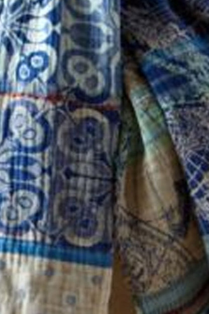 French Jacquard Scarf  - Esperanza Bleu Ecume