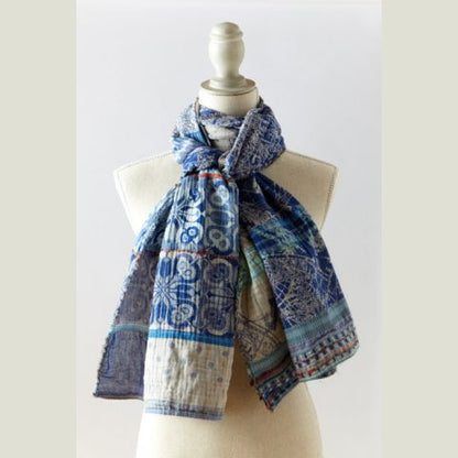 French Jacquard Scarf  - Esperanza Bleu Ecume