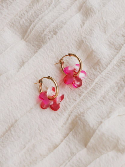 Nina II Hoops in Raspberry Crush