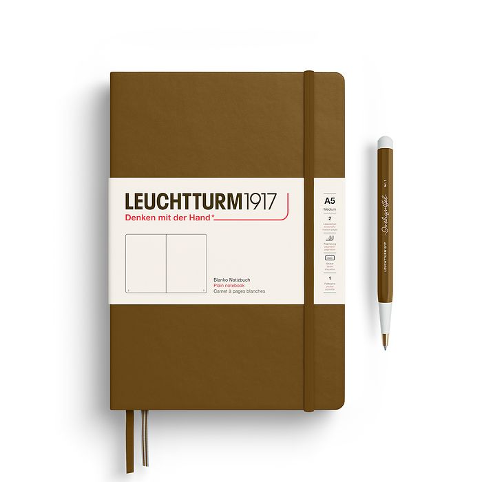 Leuchtturm A5 Plain Hardcover Notebook - Spice Brown