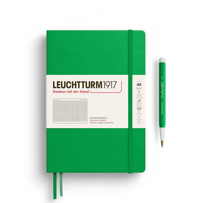 Leuchtturm A5 Squared Hardcover Notebook - Spring Leaf