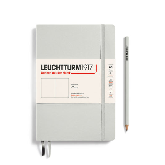 Leuchtturm A5 Plain Softback Notebook - Light Grey