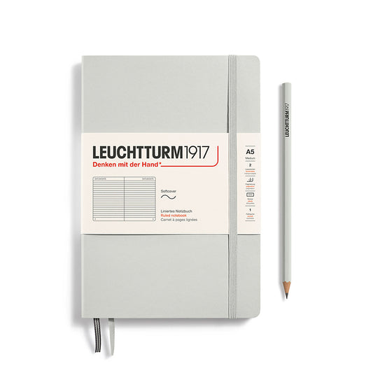 Leuchtturm A5 Ruled Softback Notebook - Light Grey