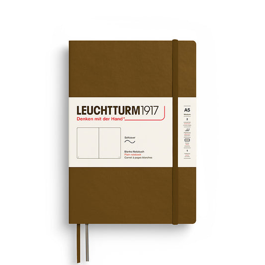 Leuchtturm A5 Plain Softback Notebook - Spice Brown