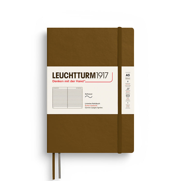 Leuchtturm A5 Lined Softback Notebook - Spice Brown