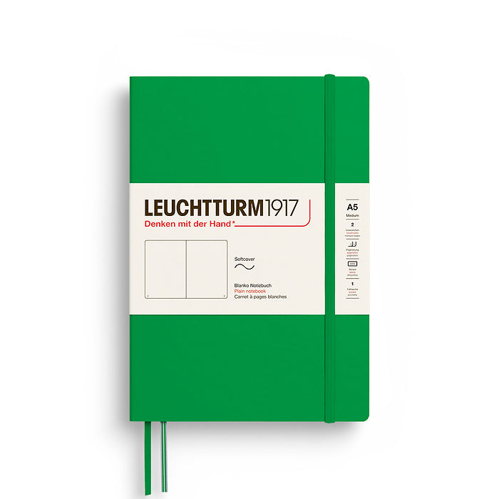 Leuchtturm A5 Plain Softback Notebook -Spring Leaf