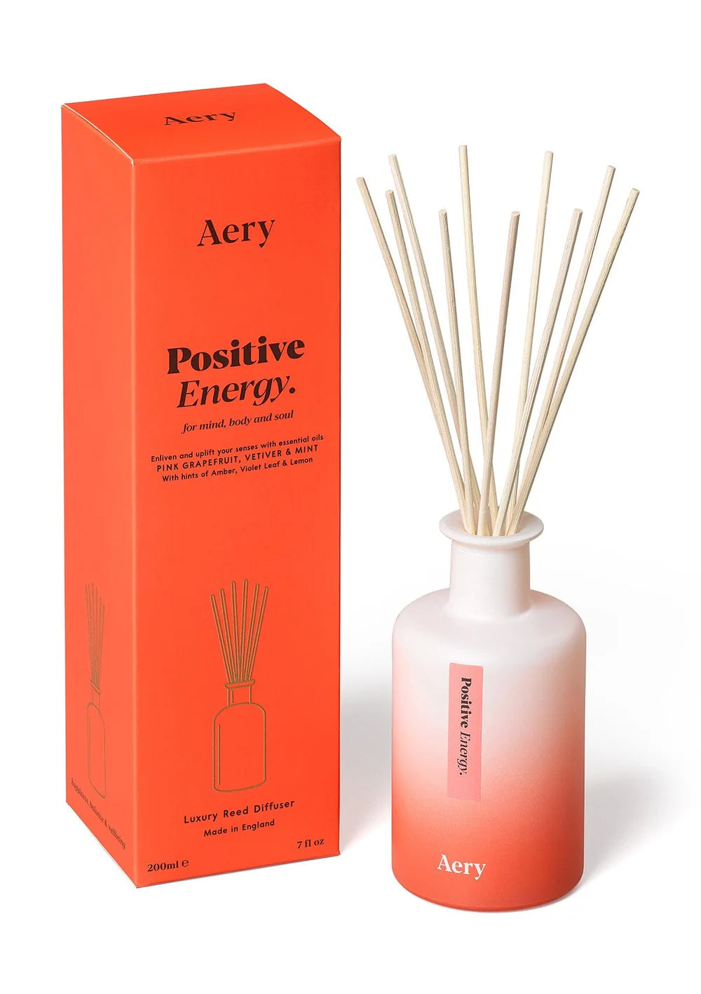 Positive Energy Reed Diffuser - Pink Grapefruit, Vetiver and Mint