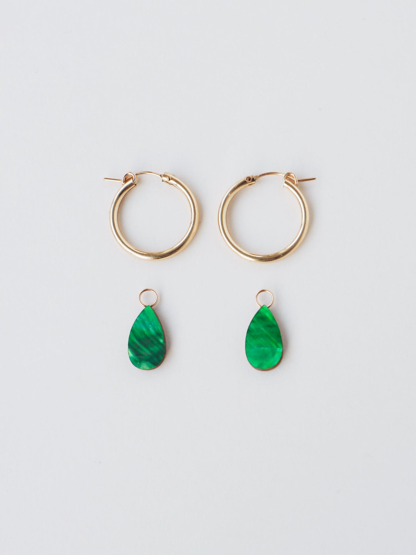 Raindrop Hoops in Emerald