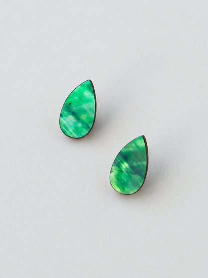 Raindrop Studs in Emerald