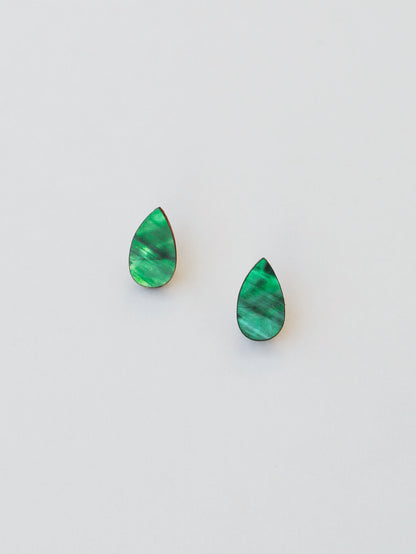 Raindrop Studs in Emerald