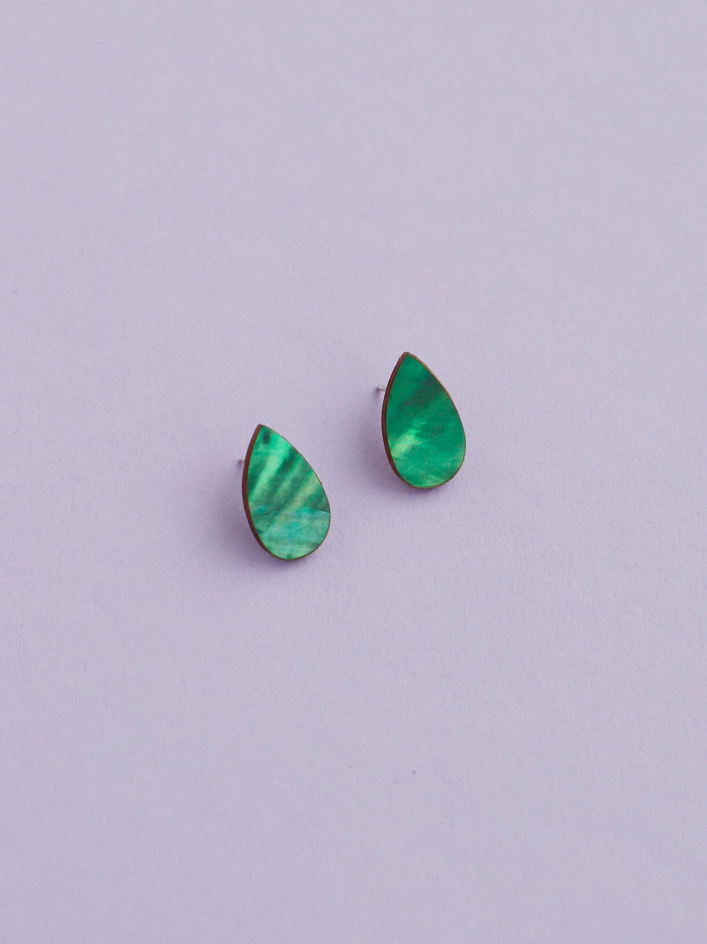 Raindrop Studs in Emerald