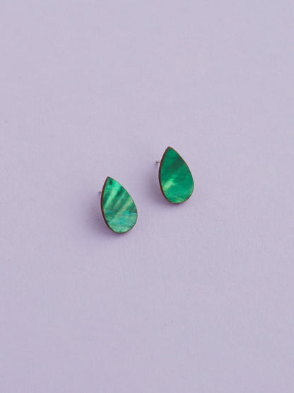 Raindrop Studs in Emerald