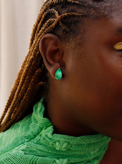 Raindrop Studs in Emerald