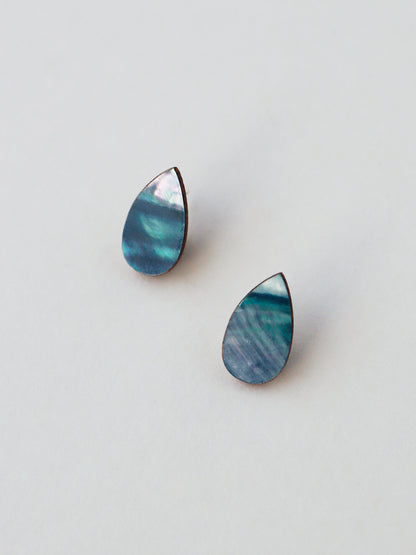 Raindrop Studs in Sea Blue