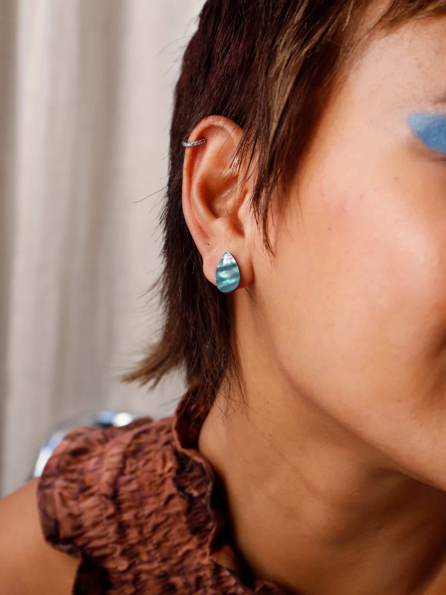 Raindrop Studs in Sea Blue