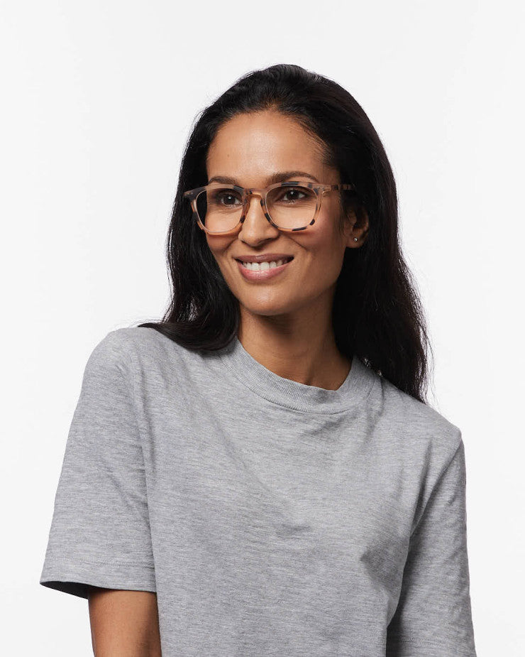 Unisex Reading Glasses - Style E - Light Tortoise +2