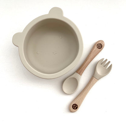 Silicone Cub Dinnertime set - Sand