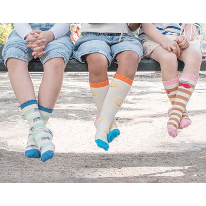 Vintage Rainbow and Sun 2 Pack Socks - Age 6-8