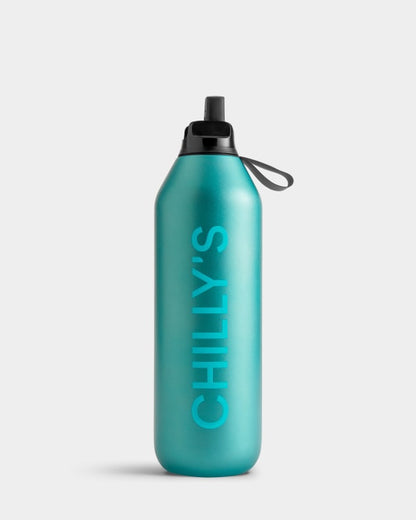 Series 2 Chilly's Flip Bottle - Matte Metallic Atlantis 1000 ml