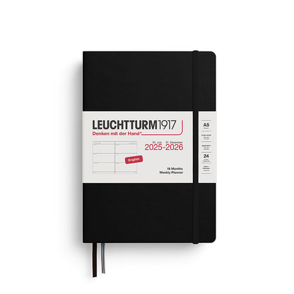 Leuchtturm 2025/2026 18 Month Weekly Planner and Notebook A5  - Black