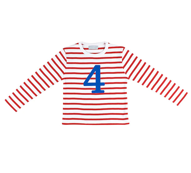 Age 4 Red and White Breton Striped T Shirt