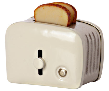 Miniature Toaster and Bread - Off White