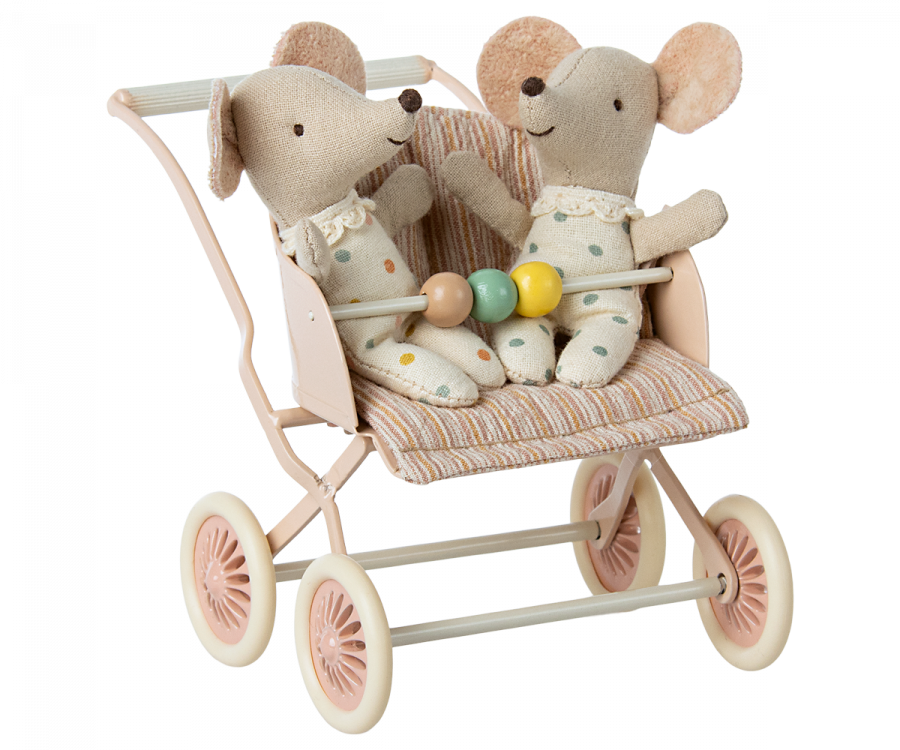 Stroller, Twin Baby Mice - Rose