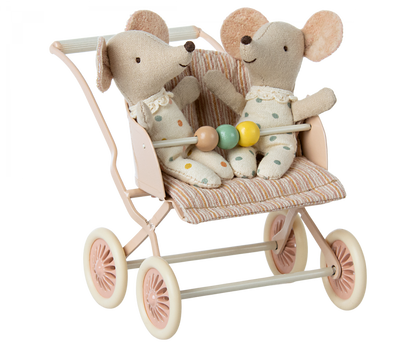 Stroller, Twin Baby Mice - Rose