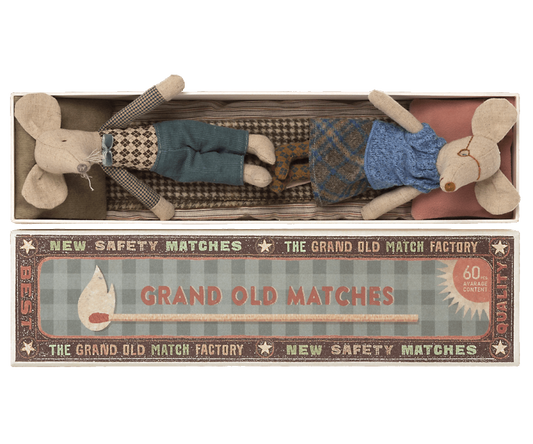 Grandma and Grandad Mice in Matchbox