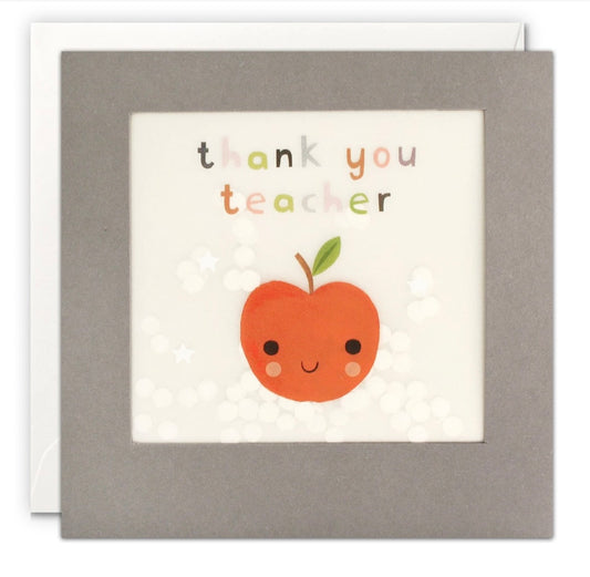 Apple Thank You Teacher Confetti Card