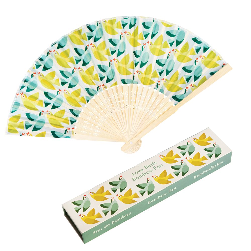 Love Birds Bamboo Fan