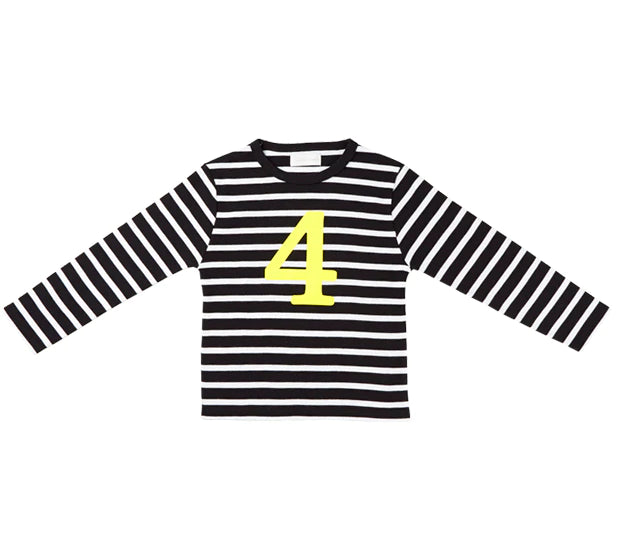 Age 4 Black and White Breton Striped Number