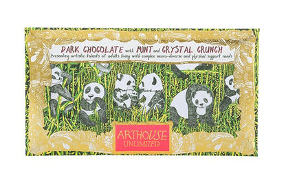 Panda Party Handmade Dark Chocolate with Mint & Crystal Crunch