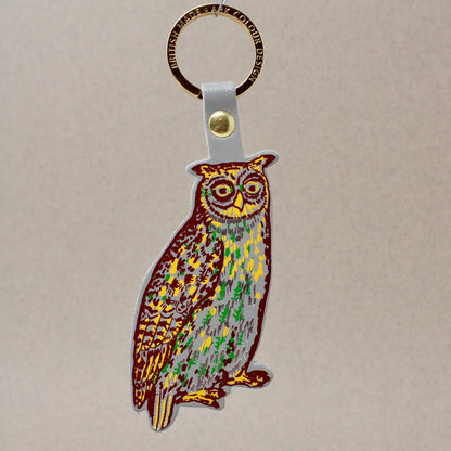 Nocturnal Owl Key Fob - Grey
