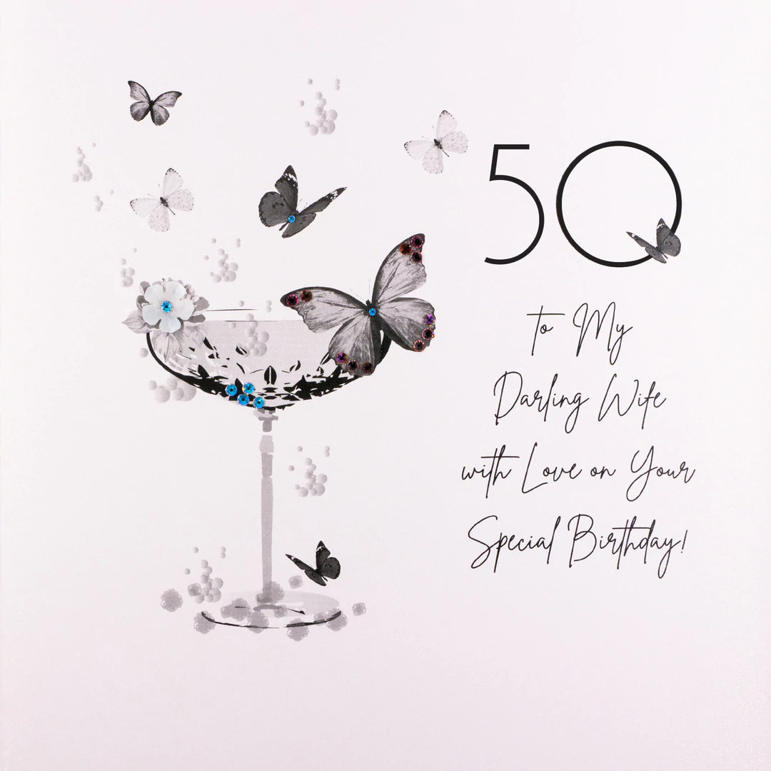 50 To my Darling Wife - Large Card