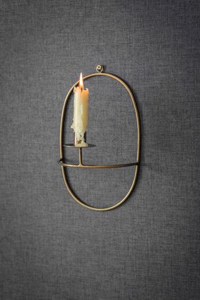 Fitztrovia Wall Candle Holder, Brass Finished - Steel