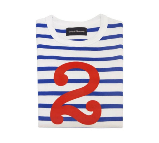 Age 2 French Blue and White Breton Striped T-Shirt
