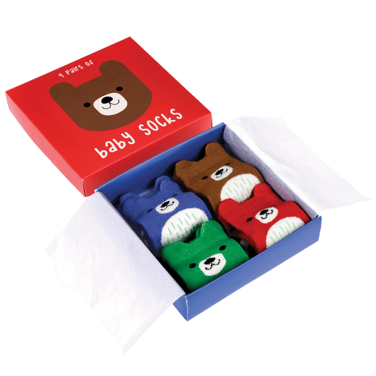 Set of 4 Bear Baby Socks