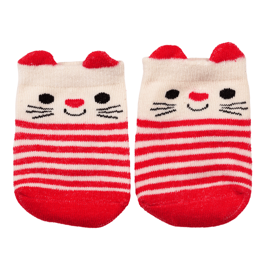 Red Cat Baby Socks (One Pair)