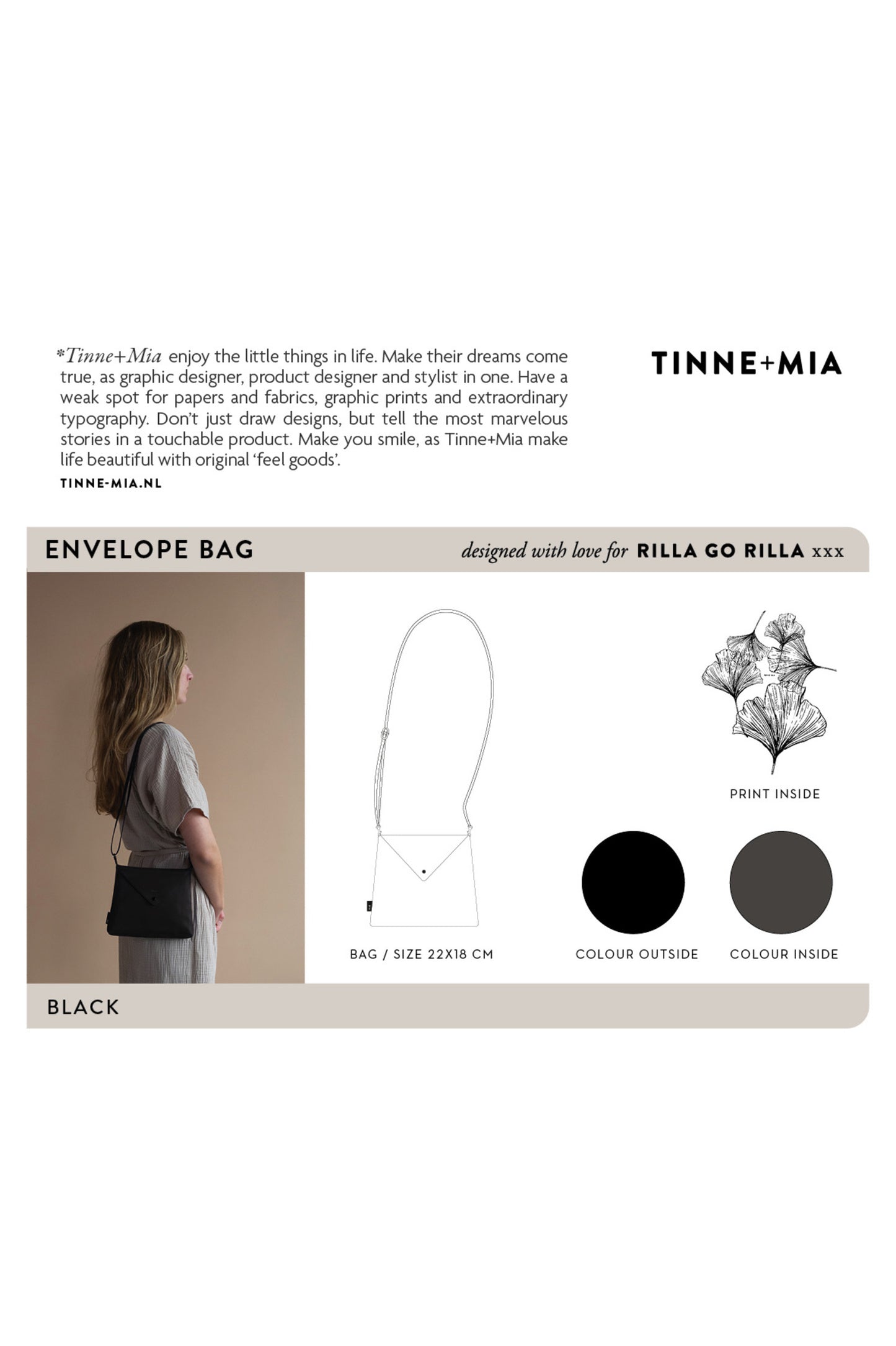 Envelope Bag Black by Tinne + Mia