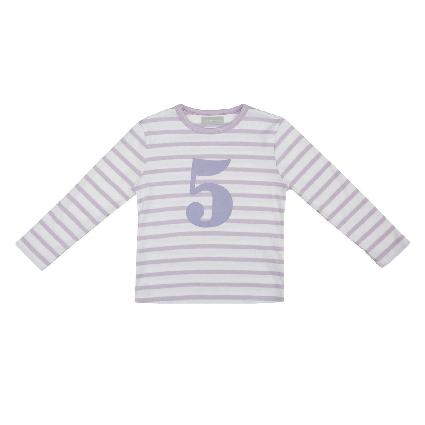 Age 5 Parma Violet and White Breton Striped Number T Shirt