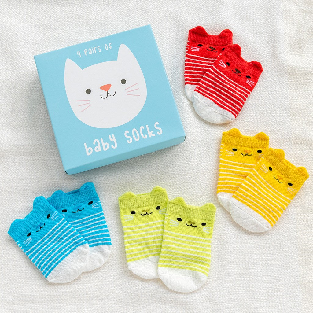 Socks - Set of 4 Kitten Baby Socks