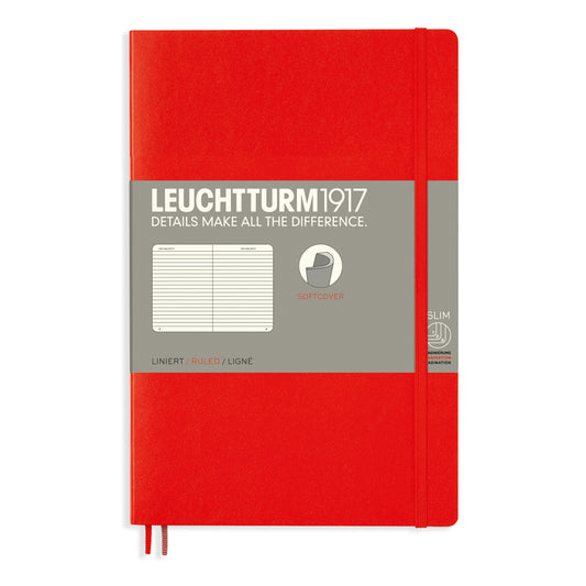 Leuchtturm B6 Ruled Notebook Red