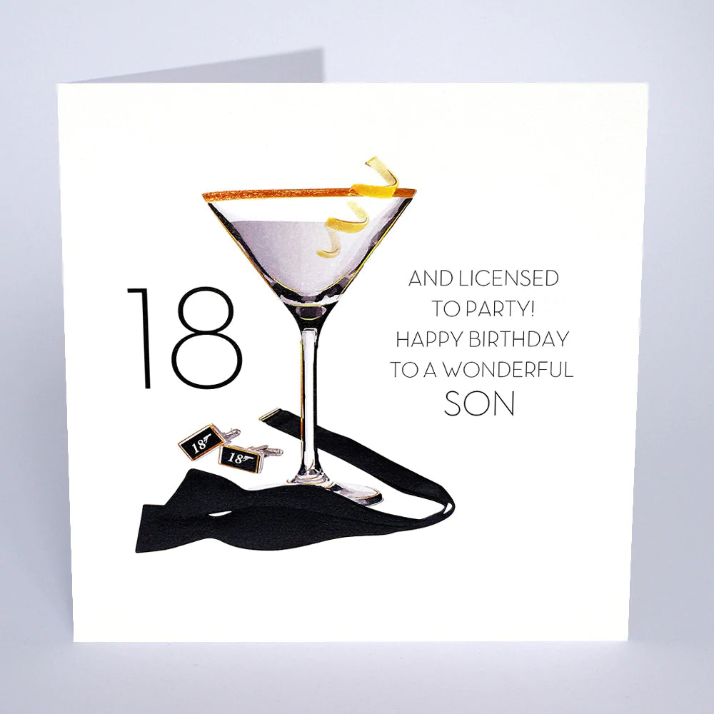 18th Birthday and Licensed to Party Son - Large Card