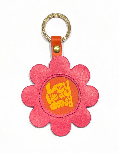 Lazy Daisy Key Fob, Pink