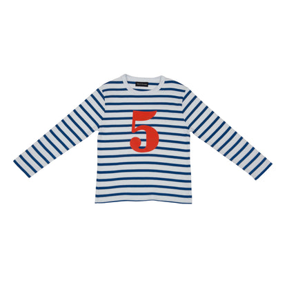 Age 5 French Blue and White Breton Striped T-Shirt