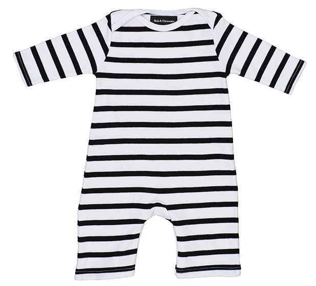 All-in-One Black striped 6 - 12 months