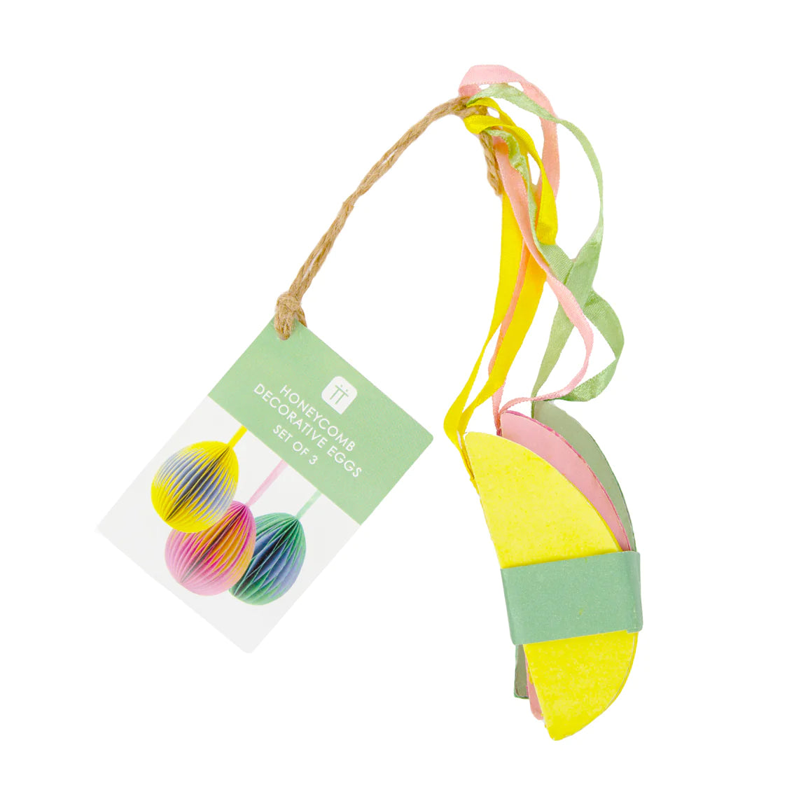 Honeycomb 2 Toned Easter Egg Hanging Decorations- Set Of 3